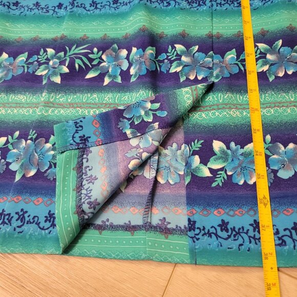 Sag Harbor Blue Waves Beachy Tropical Casual Sleeveless Dress Size 10P Short - Picture 4 of 8